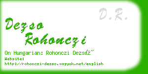 dezso rohonczi business card